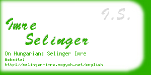 imre selinger business card